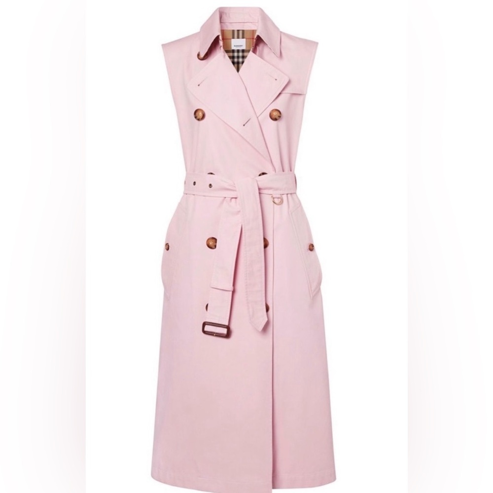 Burberry Pink Belted Trench Dress
